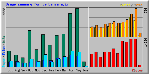 Usage summary for saybansara.ir